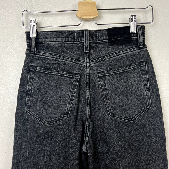 Abercrombie & Fitch The Crop Wide Leg Ultra High Rise Faded Black Size 27 / 4R - Picture 8 of 11